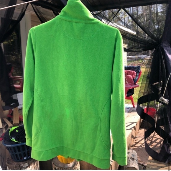Adidas Fleece Lime Neon Green Long Sleeve Turtleneck Zip  Up Jacket size… - Picture 5 of 9